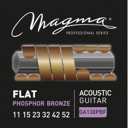 Magma Strings GA130PBF - Струны с плоской обмоткой для акустической гитары 11-52, Серия: Flat Phosphor Bronze, Калибр: 11-15-23-32-42-52, Обмотка: пло Magma Strings GA130PBF - Струны с плоской обмоткой для акустической гитары 11-52, Серия: Flat Phosphor Bronze, Калибр: 11-15-23-32-42-52, Обмотка: пло