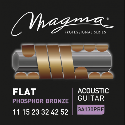 Magma Strings GA130PBF - Струны с плоской обмоткой для акустической гитары 11-52, Серия: Flat Phosphor Bronze, Калибр: 11-15-23-32-42-52, Обмотка: пло Magma Strings GA130PBF - Струны с плоской обмоткой для акустической гитары 11-52, Серия: Flat Phosphor Bronze, Калибр: 11-15-23-32-42-52, Обмотка: пло