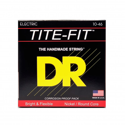 DR MT-10 - струны для электрогитары, Калибр: 10-46, Серия: TITE-FIT™, Обмотка: никелированая сталь, Покрытие: нет