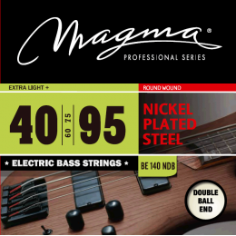 Magma Strings BE140NDB - Струны для бас-гитары Double Ball End 40-95, Серия: Double Ball End, Калибр: 40-60-75-95, Обмотка: круглая, никелированая ста