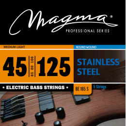 Magma Strings BE165S - Струны для 5-струнной бас-гитары Low B 45-125, Серия: Stainless Steel, Калибр: 45-65-80-100-125, Обмотка: круглая, нержавеющая