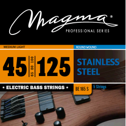 Magma Strings BE165S - Струны для 5-струнной бас-гитары Low B 45-125, Серия: Stainless Steel, Калибр: 45-65-80-100-125, Обмотка: круглая, нержавеющая Magma Strings BE165S - Струны для 5-струнной бас-гитары Low B 45-125, Серия: Stainless Steel, Калибр: 45-65-80-100-125, Обмотка: круглая, нержавеющая