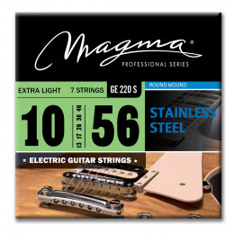Magma Strings GE220S - Струны для 7-струнной электрогитары 10-56, Серия: Stainless Steel, Калибр: 10-13-17-26-36-46-56, Обмотка: круглая, нержавеющая