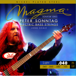 Magma Strings PS100 - Струны для бас-гитары Peter Sonntag 40-100, Серия: Signature, Калибр: 40-60-80-100, Обмотка: никелированная сталь, Натяжение: Li Magma Strings PS100 - Струны для бас-гитары Peter Sonntag 40-100, Серия: Signature, Калибр: 40-60-80-100, Обмотка: никелированная сталь, Натяжение: Li