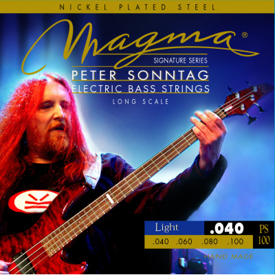 Magma Strings PS100 - Струны для бас-гитары Peter Sonntag 40-100, Серия: Signature, Калибр: 40-60-80-100, Обмотка: никелированная сталь, Натяжение: Li Magma Strings PS100 - Струны для бас-гитары Peter Sonntag 40-100, Серия: Signature, Калибр: 40-60-80-100, Обмотка: никелированная сталь, Натяжение: Li