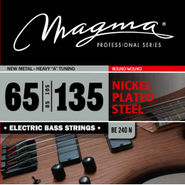 Magma Strings BE240N - Струны для бас-гитары 65-135, Серия: Nickel Plated Steel, Калибр: 65-85-105-135, Обмотка: круглая, никелированая сталь, Натяжен