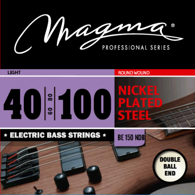Magma Strings BE150NDB - Струны для бас-гитары Double Ball End 40-100, Серия: Double Ball End, Калибр: 40-60-80-100, Обмотка: круглая, никелированая с Magma Strings BE150NDB - Струны для бас-гитары Double Ball End 40-100, Серия: Double Ball End, Калибр: 40-60-80-100, Обмотка: круглая, никелированая с