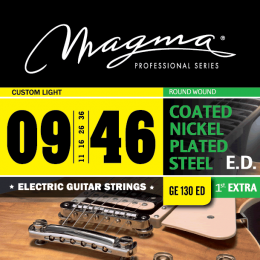 Magma Strings GE130ED - Струны для электрогитары, Серия: Coated Nickel Plated Steel, Калибр: 9-11-16-26-36-46, Обмотка: круглая, никелированая сталь, Magma Strings GE130ED - Струны для электрогитары, Серия: Coated Nickel Plated Steel, Калибр: 9-11-16-26-36-46, Обмотка: круглая, никелированая сталь,