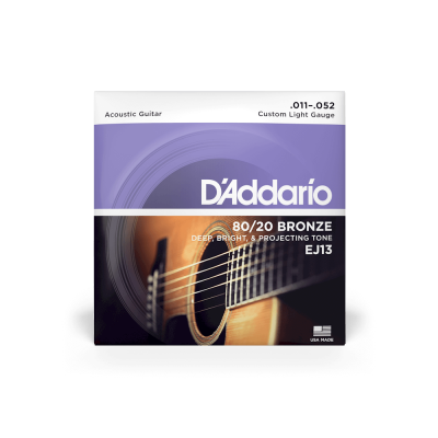 D'addario EJ13 - струны для акустической гитары ( 11 - 52 ) бронза 80/20