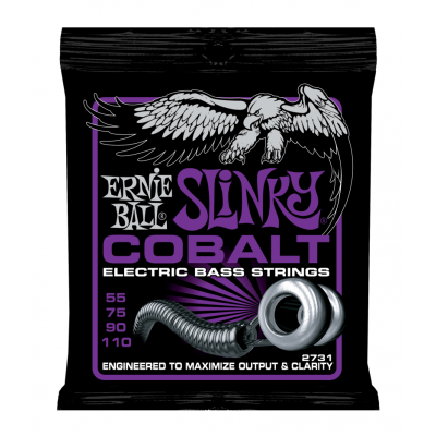 Ernie Ball 2731 струны для бас-гитары Cobalt Bass Power Slinky (55-75-90-110) обмотка кобальт Ernie Ball 2731 струны для бас-гитары Cobalt Bass Power Slinky (55-75-90-110) обмотка кобальт