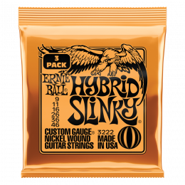 Ernie Ball 3222 струны для эл.гитары (набор из трёх комплектов 2222) Nickel Wound Hybrid Slinky (9-11-16-26-36-46)
