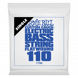 Ernie Ball 1799 - струна одиночная для бас-гитары, Серия Flatwound, Калибр: 110, Сердцевина: шестигранник; сталь, покрытая оловом, Обмотка: плоская,