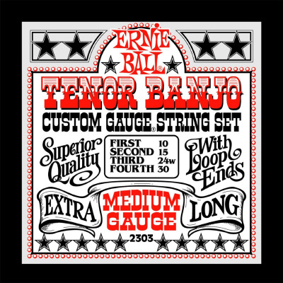 Ernie Ball 2303 струны для 4 стр. тенор банджо Stainless Steel Medium (10-15-24w-30)