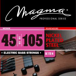 Magma Strings BE170N - Струны для бас-гитары, Серия: Nickel Plated Steel, Калибр: 45-65-85-105, Обмотка: круглая, никелированая сталь, Натяжение: Medi