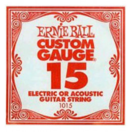 Ernie Ball 1015 струна для электро и акустических гитар. Сталь, калибр .015