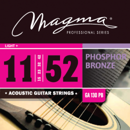 Magma Strings GA130PB - Струны для акустической гитары, Серия: Phosphor Bronze, Калибр: 11-15-23-32-42-52, Обмотка: круглая, фосфористая бронза, Натяж