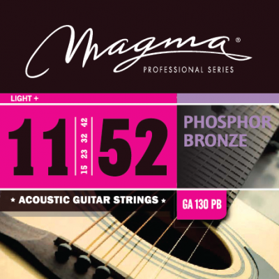 Magma Strings GA130PB - Струны для акустической гитары, Серия: Phosphor Bronze, Калибр: 11-15-23-32-42-52, Обмотка: круглая, фосфористая бронза, Натяж Magma Strings GA130PB - Струны для акустической гитары, Серия: Phosphor Bronze, Калибр: 11-15-23-32-42-52, Обмотка: круглая, фосфористая бронза, Натяж