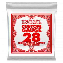 Ernie Ball 1128 струна для электро и акустических гитар. Никель, в оплётке, калибр .028 Ernie Ball 1128 струна для электро и акустических гитар. Никель, в оплётке, калибр .028