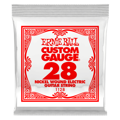 Ernie Ball 1128 струна для электро и акустических гитар. Никель, в оплётке, калибр .028 Ernie Ball 1128 струна для электро и акустических гитар. Никель, в оплётке, калибр .028