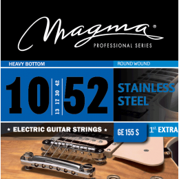 Magma Strings GE155S - Струны для электрогитары 10-52, Серия: Stainless Steel, Калибр: 10-13-17-30-42-52, Обмотка: круглая, нержавеющая сталь.