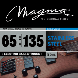 Magma Strings BE240S - Струны для бас-гитары 65-135, Серия: Stainless Steel, Калибр: 65-85-105-135, Обмотка: круглая, нержавеющая сталь, Натяжение: Ne Magma Strings BE240S - Струны для бас-гитары 65-135, Серия: Stainless Steel, Калибр: 65-85-105-135, Обмотка: круглая, нержавеющая сталь, Натяжение: Ne