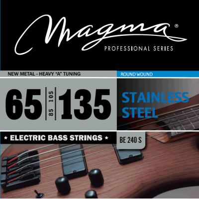 Magma Strings BE240S - Струны для бас-гитары 65-135, Серия: Stainless Steel, Калибр: 65-85-105-135, Обмотка: круглая, нержавеющая сталь, Натяжение: Ne Magma Strings BE240S - Струны для бас-гитары 65-135, Серия: Stainless Steel, Калибр: 65-85-105-135, Обмотка: круглая, нержавеющая сталь, Натяжение: Ne