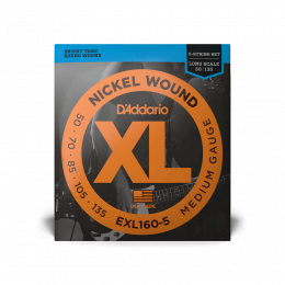D'addario EXL160-5 - струны для 5 струнной бас-гитары ( 50 - 135 ) никель D'addario EXL160-5 - струны для 5 струнной бас-гитары ( 50 - 135 ) никель
