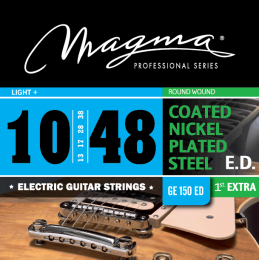 Magma Strings GE150ED - Струны для электрогитары, Серия: Coated Nickel Plated Steel, Калибр: 10-13-17-28-38-48, Обмотка: круглая, никелированая сталь,