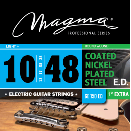 Magma Strings GE150ED - Струны для электрогитары, Серия: Coated Nickel Plated Steel, Калибр: 10-13-17-28-38-48, Обмотка: круглая, никелированая сталь, Magma Strings GE150ED - Струны для электрогитары, Серия: Coated Nickel Plated Steel, Калибр: 10-13-17-28-38-48, Обмотка: круглая, никелированая сталь,