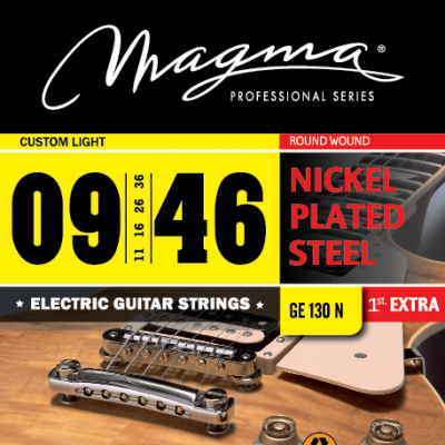 Magma Strings GE130N - Струны для электрогитары, Серия: Nickel Plated Steel, Калибр: 9-11-16-26-36-46, Обмотка: круглая, никелированая сталь, Натяжени Magma Strings GE130N - Струны для электрогитары, Серия: Nickel Plated Steel, Калибр: 9-11-16-26-36-46, Обмотка: круглая, никелированая сталь, Натяжени