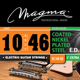 Magma Strings GE140ED - Струны для электрогитары, Серия: Coated Nickel Plated Steel, Калибр: 10-13-17-26-36-46, Обмотка: круглая, никелированая сталь, Magma Strings GE140ED - Струны для электрогитары, Серия: Coated Nickel Plated Steel, Калибр: 10-13-17-26-36-46, Обмотка: круглая, никелированая сталь,