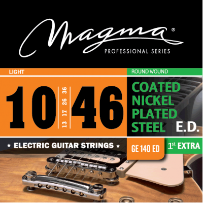 Magma Strings GE140ED - Струны для электрогитары, Серия: Coated Nickel Plated Steel, Калибр: 10-13-17-26-36-46, Обмотка: круглая, никелированая сталь, Magma Strings GE140ED - Струны для электрогитары, Серия: Coated Nickel Plated Steel, Калибр: 10-13-17-26-36-46, Обмотка: круглая, никелированая сталь,