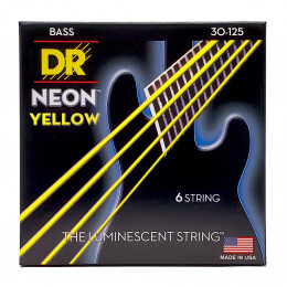 DR NYB6-30 - струны для 6-струнной бас-гитары, Калибр: 30-125, Серия: HI-DEF NEON™, Обмотка: посеребрёная/никелированая сталь, Покрытие: люминесцентно DR NYB6-30 - струны для 6-струнной бас-гитары, Калибр: 30-125, Серия: HI-DEF NEON™, Обмотка: посеребрёная/никелированая сталь, Покрытие: люминесцентно