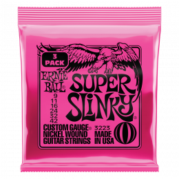 Ernie Ball 3223 струны для эл.гитары (набор из трёх комплектов 2223) Nickel Wound Super Slinky (9-11-16-24w-32-42)