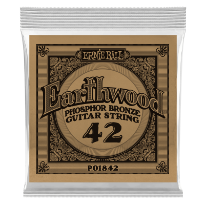 Ernie Ball 1842 струна одиночная для акустической гитары, Серия Earthwood, Калибр: 42, Сердцевина: шестигранник; сталь, покрытая латунью, Обмотка: Ernie Ball 1842 струна одиночная для акустической гитары, Серия Earthwood, Калибр: 42, Сердцевина: шестигранник; сталь, покрытая латунью, Обмотка: