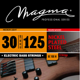 Magma Strings BE166N - Струны для 6-струнной бас-гитары 30-125, Серия: Nickel Plated Steel, Калибр: 30-45-65-80-100-125, Обмотка: круглая, никелирован Magma Strings BE166N - Струны для 6-струнной бас-гитары 30-125, Серия: Nickel Plated Steel, Калибр: 30-45-65-80-100-125, Обмотка: круглая, никелирован