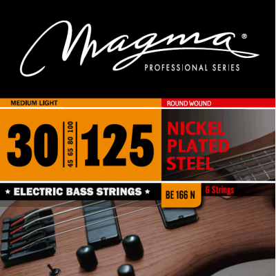 Magma Strings BE166N - Струны для 6-струнной бас-гитары 30-125, Серия: Nickel Plated Steel, Калибр: 30-45-65-80-100-125, Обмотка: круглая, никелирован Magma Strings BE166N - Струны для 6-струнной бас-гитары 30-125, Серия: Nickel Plated Steel, Калибр: 30-45-65-80-100-125, Обмотка: круглая, никелирован