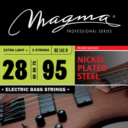 Magma Strings BE141N - Струны для 5-струнной бас-гитары High C 28-95, Серия: Nickel Plated Steel, Калибр: 28-40-60-75-95, Обмотка: круглая, никелирова