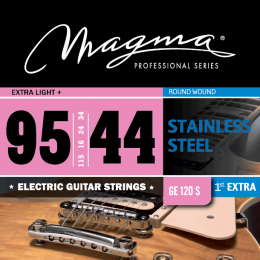 Magma Strings GE120S - Струны для электрогитары 9.5-44, Серия: Stainless Steel, Калибр: 9.5-11.5-16-24-34-44, Обмотка: круглая, нержавеющая сталь.