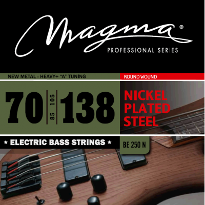 Magma Strings BE250N - Струны для бас-гитары 70-138, Серия: Nickel Plated Steel, Калибр: 70-85-105-138, Обмотка: круглая, никелированая сталь, Натяжен Magma Strings BE250N - Струны для бас-гитары 70-138, Серия: Nickel Plated Steel, Калибр: 70-85-105-138, Обмотка: круглая, никелированая сталь, Натяжен
