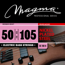 Magma Strings BE190N - Струны для бас-гитары 50-105, Серия: Nickel Plated Steel, Калибр: 50-70-85-105, Обмотка: круглая, никелированая сталь, Натяжени