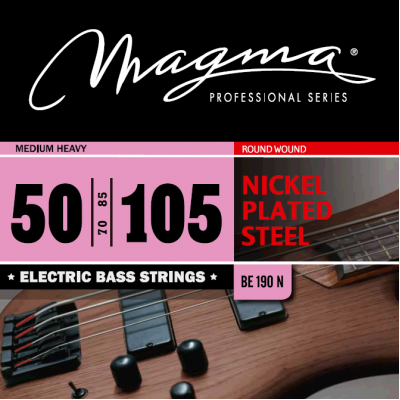 Magma Strings BE190N - Струны для бас-гитары 50-105, Серия: Nickel Plated Steel, Калибр: 50-70-85-105, Обмотка: круглая, никелированая сталь, Натяжени Magma Strings BE190N - Струны для бас-гитары 50-105, Серия: Nickel Plated Steel, Калибр: 50-70-85-105, Обмотка: круглая, никелированая сталь, Натяжени