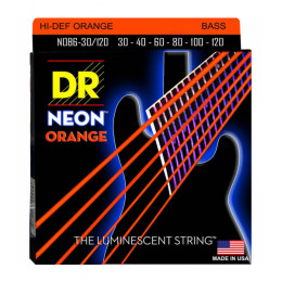 DR NOB6-30/120 - струны для 6-струнной бас-гитары, Калибр: 30-120, Серия: HI-DEF NEON™, Обмотка: посеребрёная/никелированая сталь, Покрытие: люминесце