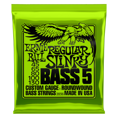 Ernie Ball 2836 струны для 5-струнной бас-гитары Nickel Wound Bass Reguilar Slinky 5 (45-65-80-100-130) Ernie Ball 2836 струны для 5-струнной бас-гитары Nickel Wound Bass Reguilar Slinky 5 (45-65-80-100-130)