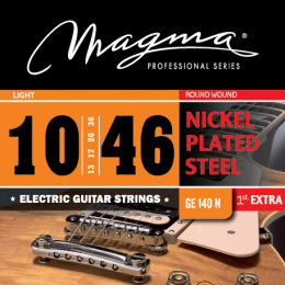 Magma Strings GE140N - Струны для электрогитары, Серия: Nickel Plated Steel, Калибр: 10-13-17-26-36-46, Обмотка: круглая, никелированая сталь, Натяжен