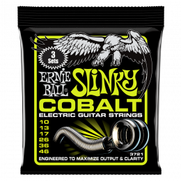Ernie Ball 3721 струны для эл.гитары (набор из трёх комплектов 2721) Cobalt Electric Regular Slinky (10-13-17-26-36-46) обмотка кобальт
