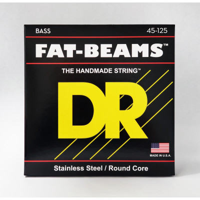DR FB5-45 - струны для 5-струнной бас-гитары, Калибр: 45-125, Серия: FAT BEAM™, Обмотка: нержавеющая сталь, Покрытие: нет