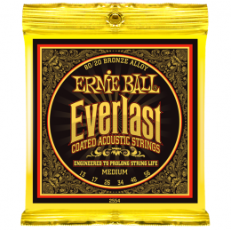 Ernie Ball 2554 струны для акуст.гитары Everlast Coated 80/20 Bronze Medium (13-17-26-34-46-56) бронза с нанонапылением