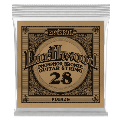 Ernie Ball 1828 струна одиночная для акустической гитары, Серия Earthwood, Калибр: 28, Сердцевина: шестигранник; сталь, покрытая латунью, Обмотка: Ernie Ball 1828 струна одиночная для акустической гитары, Серия Earthwood, Калибр: 28, Сердцевина: шестигранник; сталь, покрытая латунью, Обмотка: