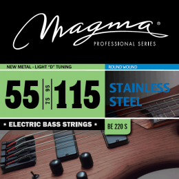 Magma Strings BE220S - Струны для бас-гитары, Серия: Stainless Steel, Калибр: 55-75-95-115, Обмотка: круглая, нержавеющая сталь, Натяжение: New Metal-